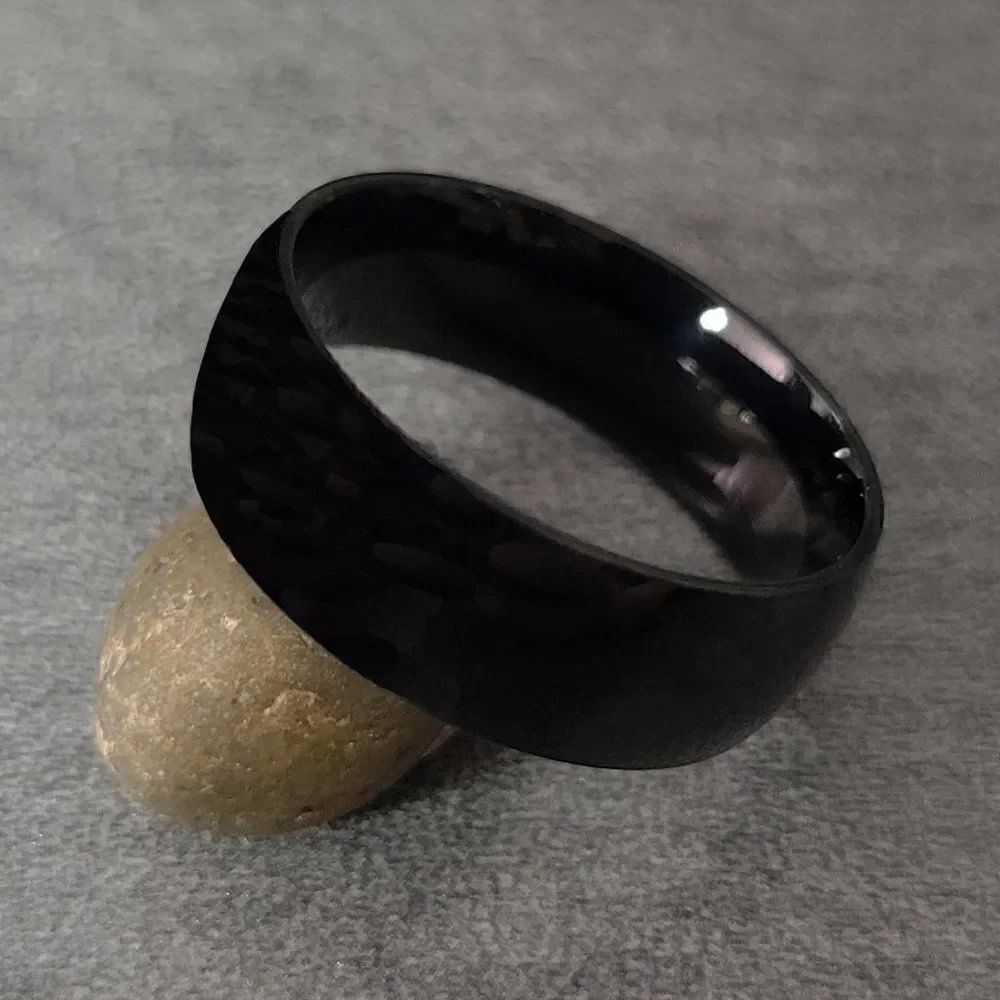 Personalized Engraved Men's Black Promise Ring - Black Promise Ring For Guys
